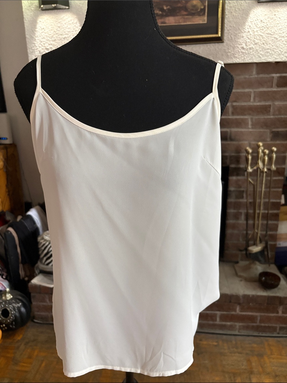 Women's White Spaghetti Strap Cami Top